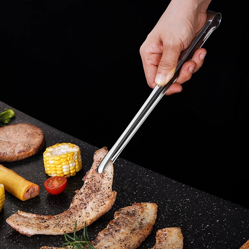 Penjepit Makanan Multifungsi Bahan Stainless Steel Dengan 3 Ukuran Untuk BBQ