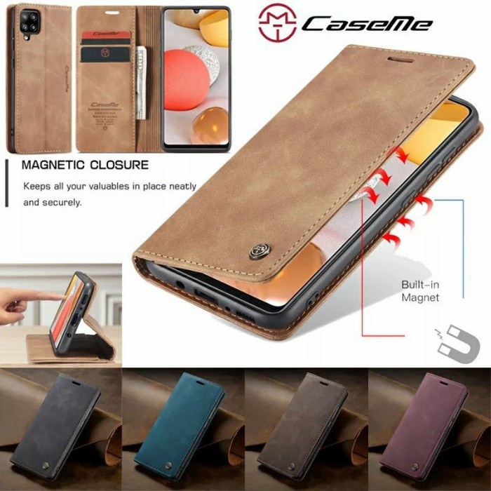 Terlaris Flip Case Samsung A12 / M12 Original Caseme Leather Wallet Casing Berkualitas