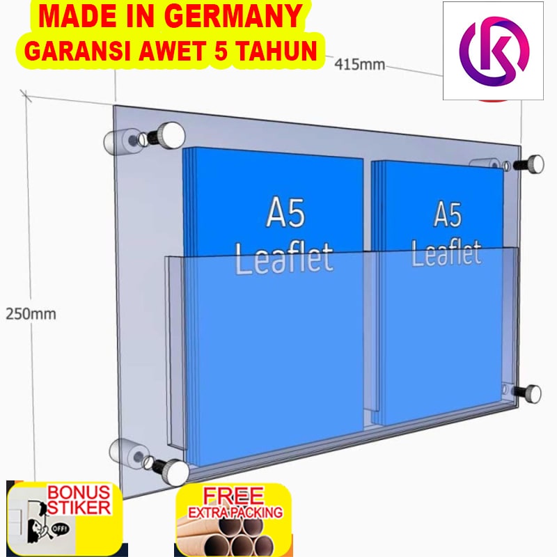 

Promo Acrylic Tempat Brosur A5 Double holder