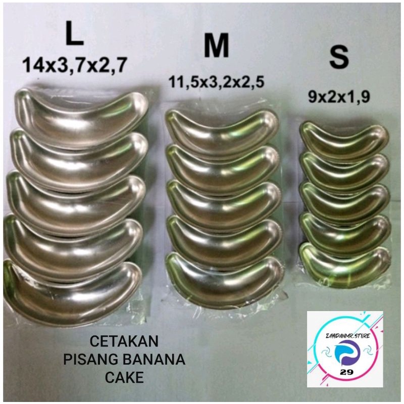 Cetakan pisang Banana cake/Banana Crispy Aluminium isi 10 pcs