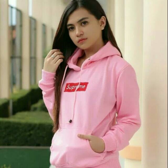 Hoodie hypebeast supreme pink