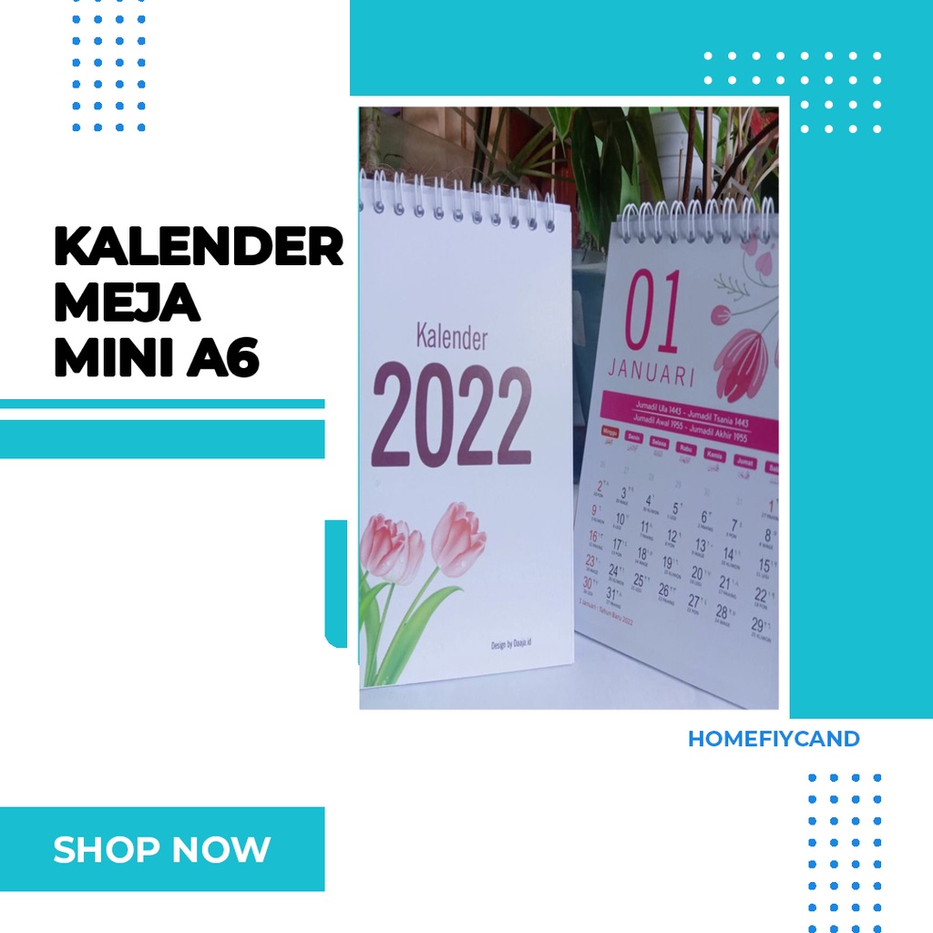 

[HOMEFIYCAND] Cetak Kalender Meja 2022 Mini Ukuran A6 Surabaya