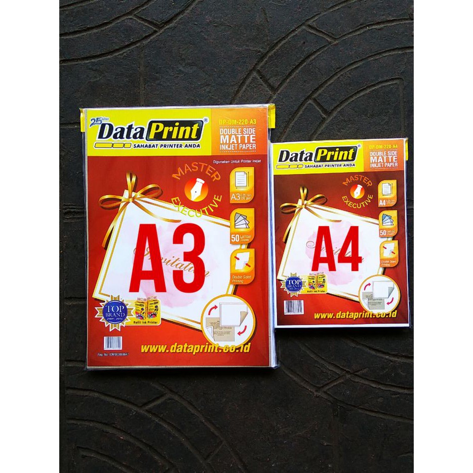 [Pak - 50 Lembar] Data Print Double Side Matte 220 gsm A3 / DP-DM-220-A3 Dataprint