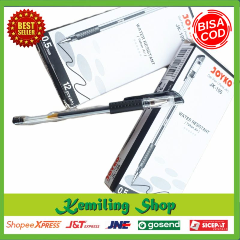PULPEN TAHAN AIR WATER RESISTANT GEL PEN JOYKO JK100
