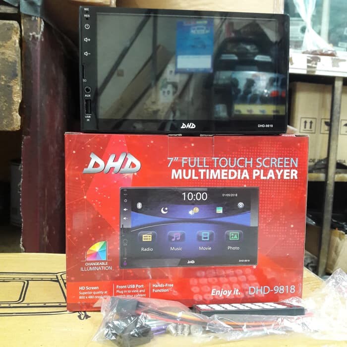 Good Quality  Headunit doubledin tape mobil DHD-9818 7” dekless non CD RQ87