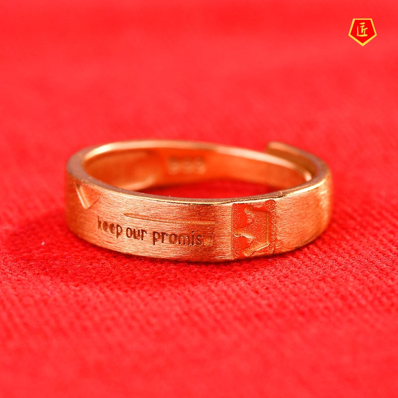 [Ready Stock]Fashion Keep Our Promise Gold Couple Ring