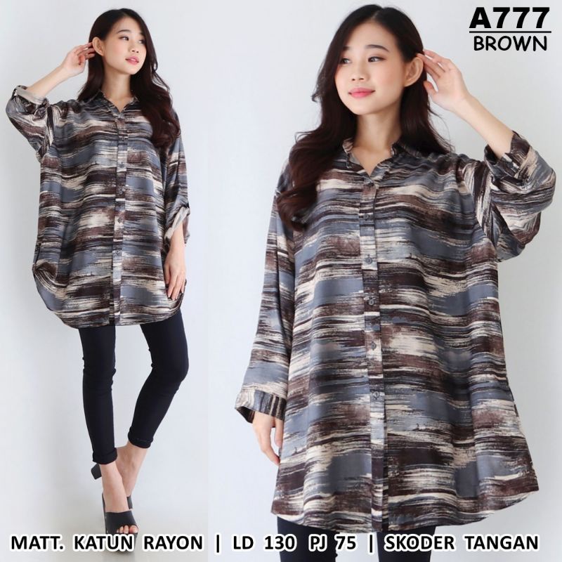 JUNE ATASAN WANITA JUMBO/KEMEJA WANITA TERBARU 2021/KEMEJA JUMBO ETNIK MUAT SAMPAI BB 100KG LD 130-1