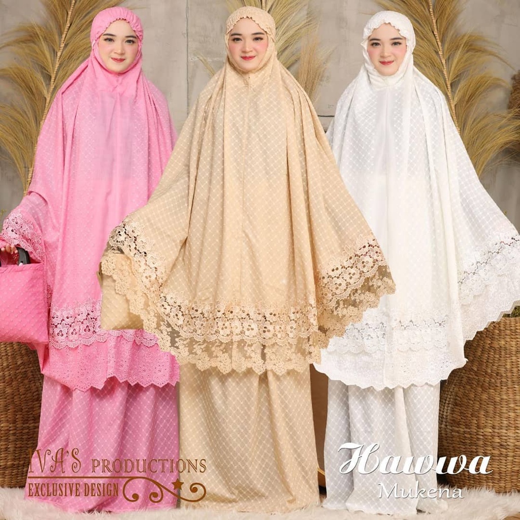 Mukena Hawwa Bahan Katun Paris Premium Harga Grosir/Best Seller/COD