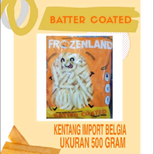 

Frozenland / french fries / kentang goreng batter coated 500 gram