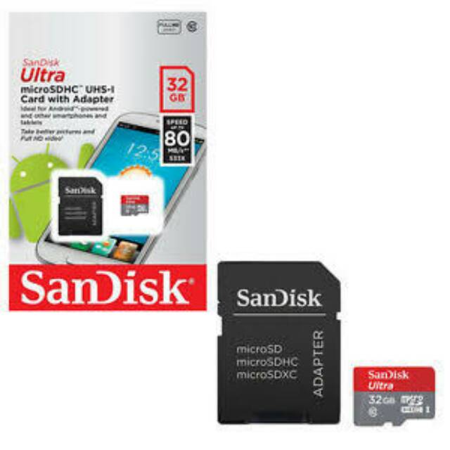 MICRO SD SANDISK + ADAPTER 32GB