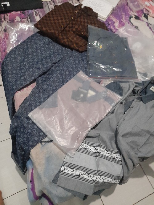 Dgm Kemeja Pria Shanghai Polos Cigarette Panjang Navy 1018