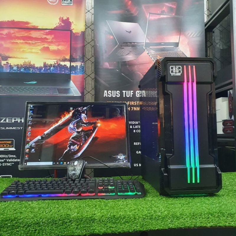 pc gaming i7 4770  ram 16gb ssd 120gb monitor 20in siap pakai