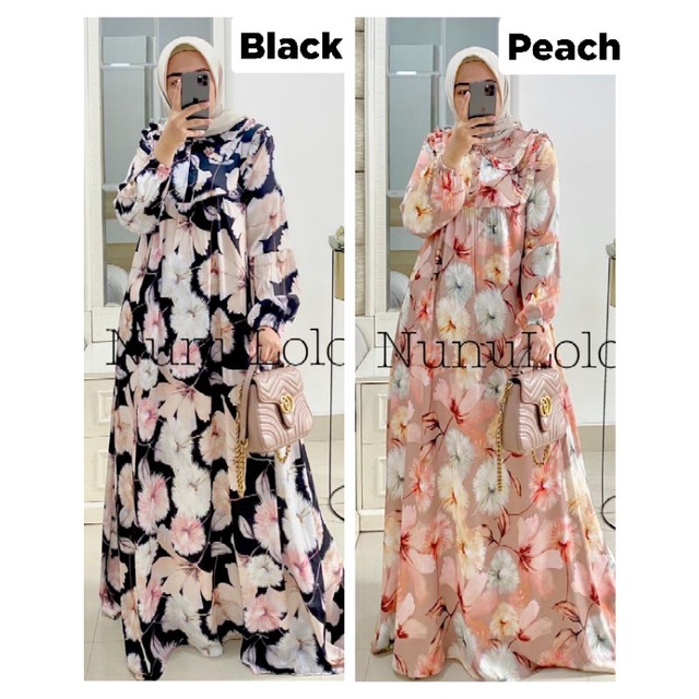 Camila Dress original by Nunulolo gamis silk mewah busui