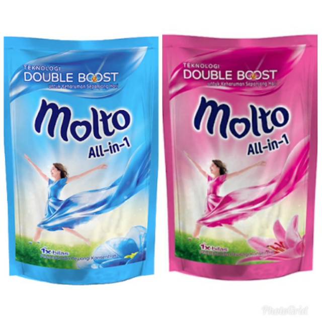 Molto All-in-1 Blue/pink Pewangi & Pelembut Konsentrat Pouch 800ml<br /><br /> T