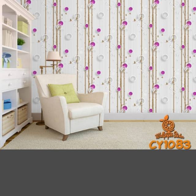 WALLPAPER DINDING MOTIF POLKADOT PINK