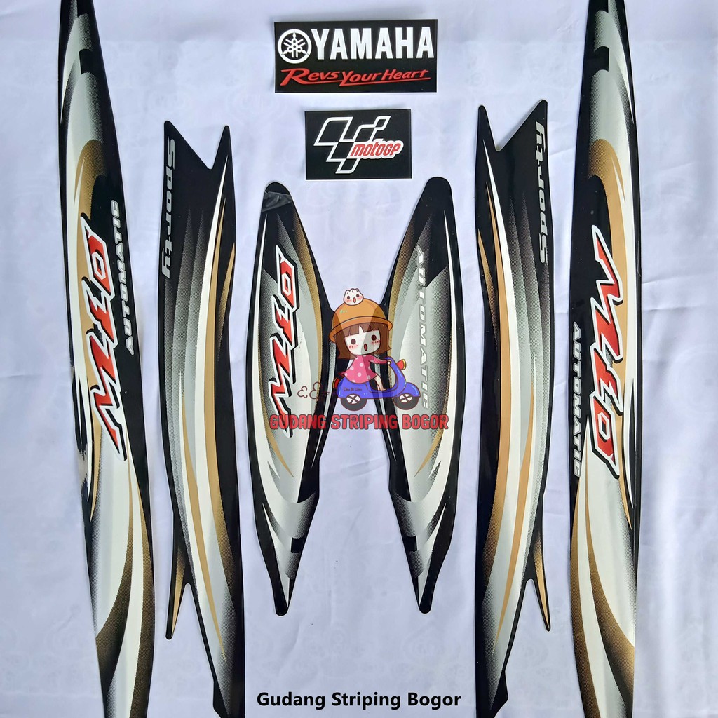 STIKER STRIPING BODY YAMAHA MIO SPORTY 2007 HITAM