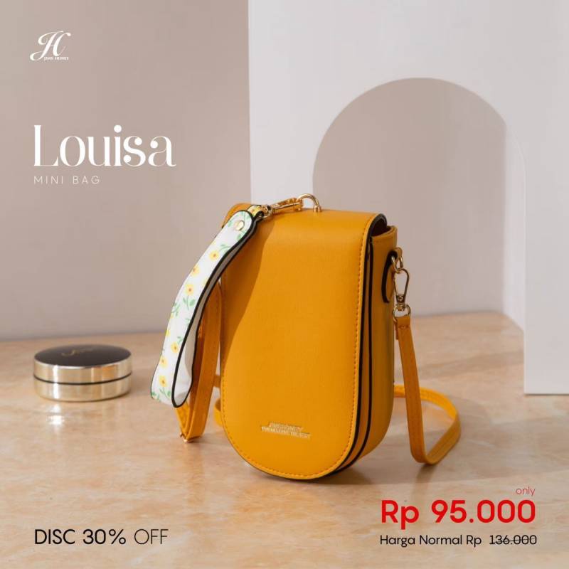 LOUISA MINI BAG JIMSHONEY varian lama Motif Bunga pada tali pendek nya ( READY STOCK, SIAP KIRIM )