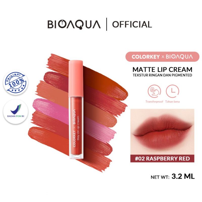 Colorkey X Bioaqua Stay On Lip Cream 6 Colors