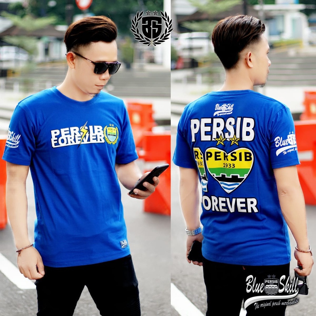 Kaos persib pendek / kaos persib forever / kaos persib i love forever / kaos persib untuk pria dan wanita / kaos originalblueskill