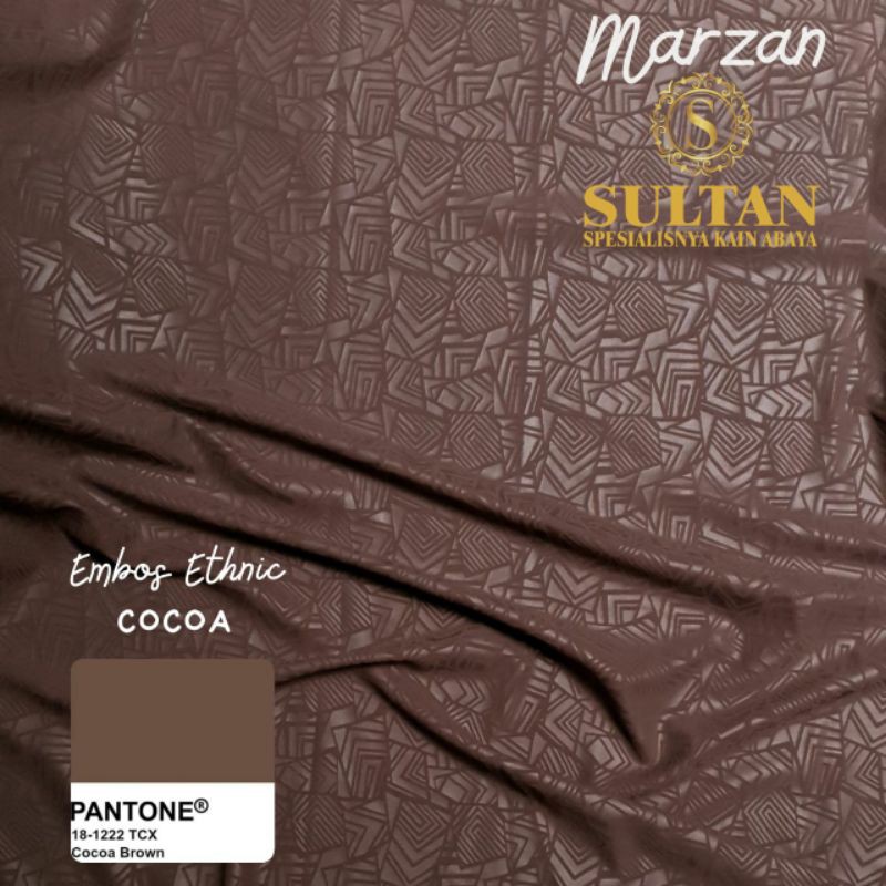 50CM EMBOS ETHNIC MAZEN COCOA ANTI UV KAIN ABAYA SULTAN (MEREK LAMA: MARZAN)