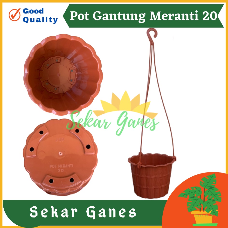 Pot Gantung Meranti 20 Merah Bata Merah Coklat Terracota Terracotta Pot Bunga Gantung Motif Gentong Mirip Country Murah Termasuk Tali Pot Bunga Gantung Murah Grosir Unik Plastik Putih