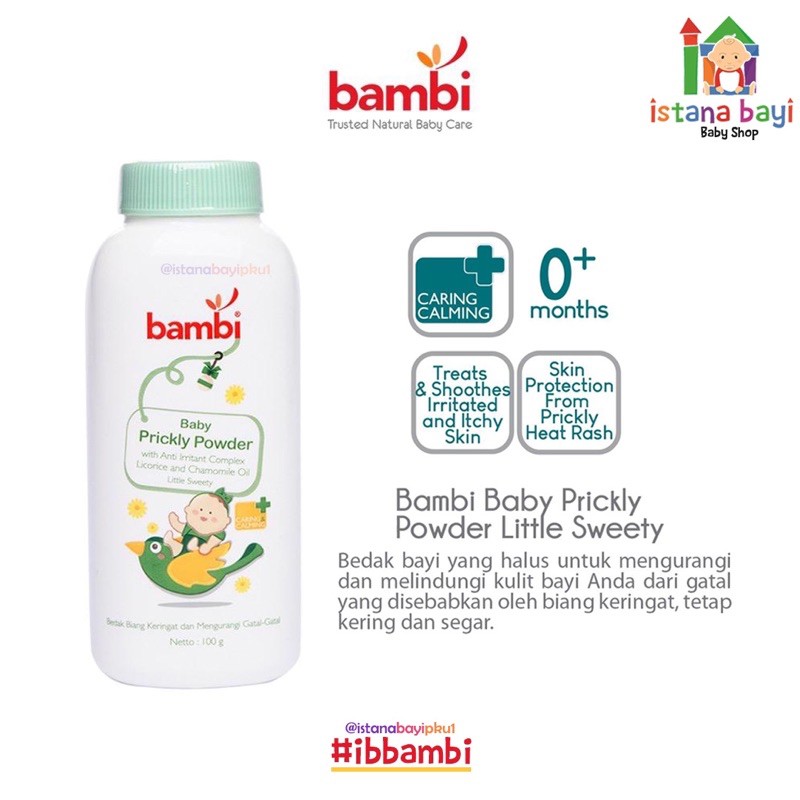 Bambi Baby Prickly Heat Baby Powder 100 gr - Bedak bayi