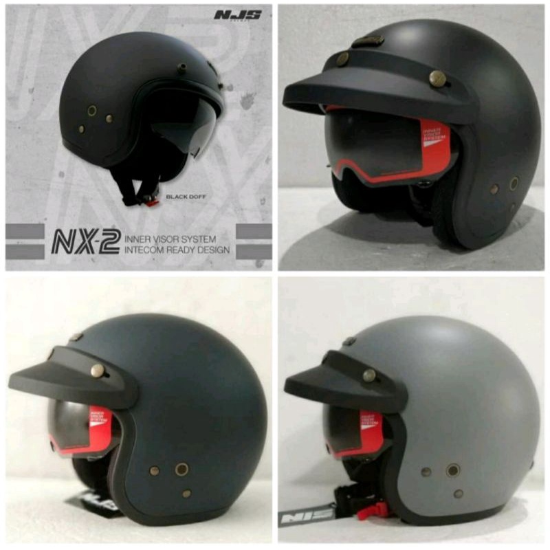 [COD] Helm NJS NX2 Retro Kacamata Dalam Original SNI
