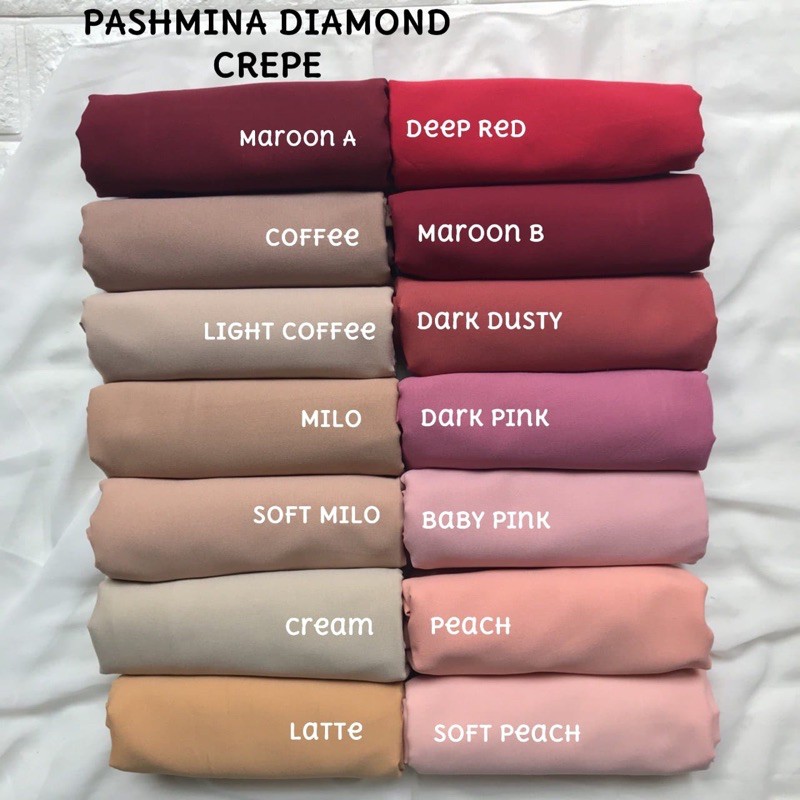 PASMINA SABYAN PREMIUM DIAMOND / HIJAB JILBAB PASHMINA BASIC POLOS BELLA  (1KG MUAT 12PCS)