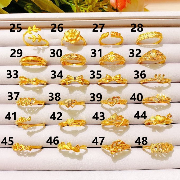 Perhiasan Cincin Lapis Emas Asli Kadar 375 50 Desain Dapat Disesuaikan Gaya Korea Untuk Hadiah Ulang Tahun Pernikahan Wanita