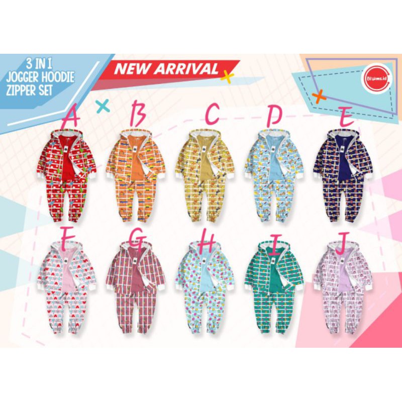 Setelan 3in1 joger,inner,jacket | setelan 3in1 blooms.id | blooms.id