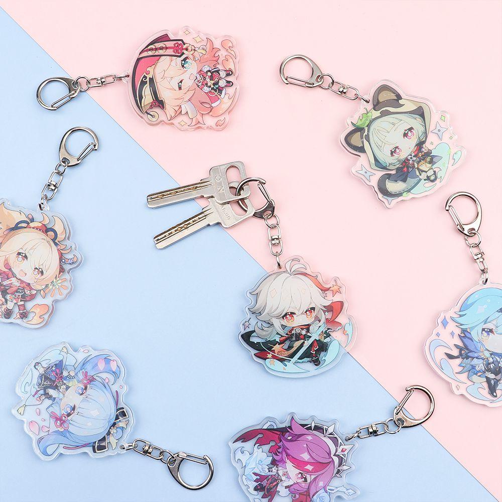 Solighter Genshin Impact Keychain Lucu Cosplay Liontin Aksesoris Fashion Perhiasan Japan Anime Gantungan Kunci Mobil