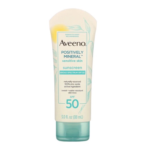 Aveeno, Positively Mineral Sensitive Skin, Sunscreen, SPF 50 88ml/Aveeno Sunscreen/SPF50