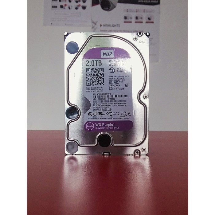 Harddisk Sata WD Purple 2TB HDD 3.5 Khusus Untuk CCTV