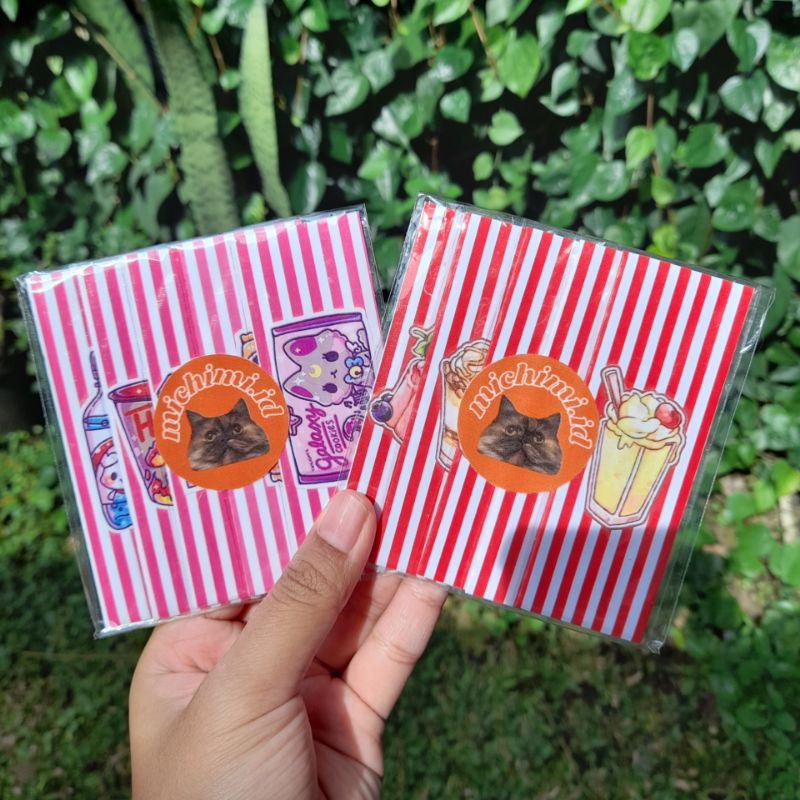 

[Isi 5] Pembatas Buku (Bookmark) Lucu Stripes Foodie