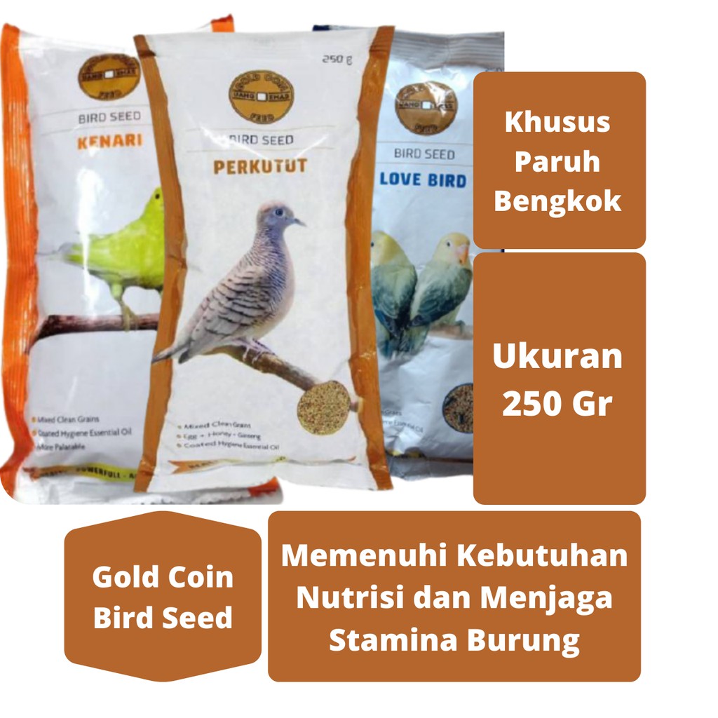 Pakan Makanan Milet Burung Gold Coin Kesehatan|Gacor|Birahi|Gemuk|Kenari|Perkutut|Lovebird