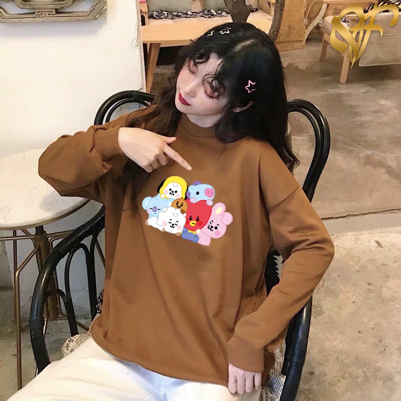 Sweater BT21 Family BTS Aesthetic Pria &amp; Wanita | Sweater Korea Style Fleece Cotton | Dhea Fashion