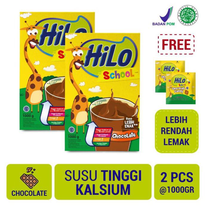 

TWIN PACK: HILO SCHOOL CHOCOLATE 1000GR FREE HILO SCHOOL CANDY (20 SC)