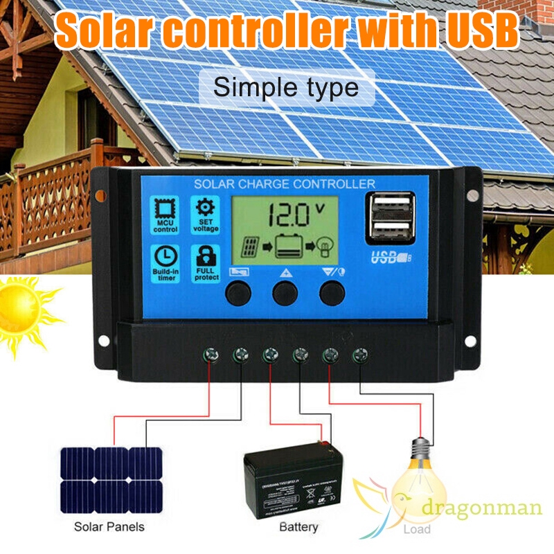 Regulator Pengatur Pengisi Daya Panel Surya 12v/24v Auto ...