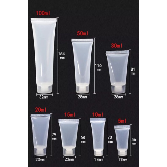 Tube Kosong Plastik Doff 5ml 10ml 15ml 20ml 30ml 50ml 100 Tutup Putar / Flip Botol Tempat Traveling refill botol tube kosong isi ulang travel share injar sampo sabun body lotion custom print warna