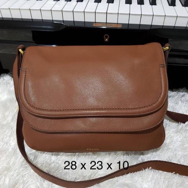 Tas Wanita Fossil Peyton Large Brown with Key Original