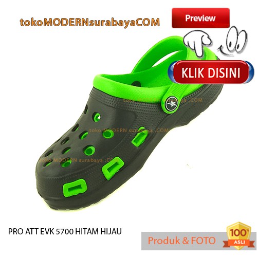 PRO ATT EVK 5700 HITAM HIJAU sandal anak sandal bakpao ringan