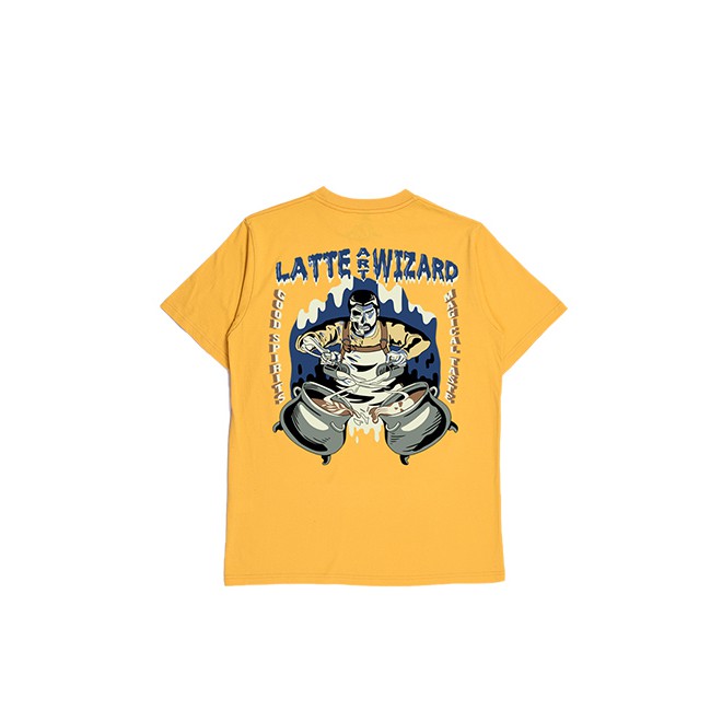 Kaos Pria Jackhammer Latte Art Wizard Tee Yellow Tshirt Pria