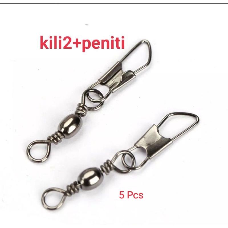 5 pcs swivel kili - kili + peniti pancing