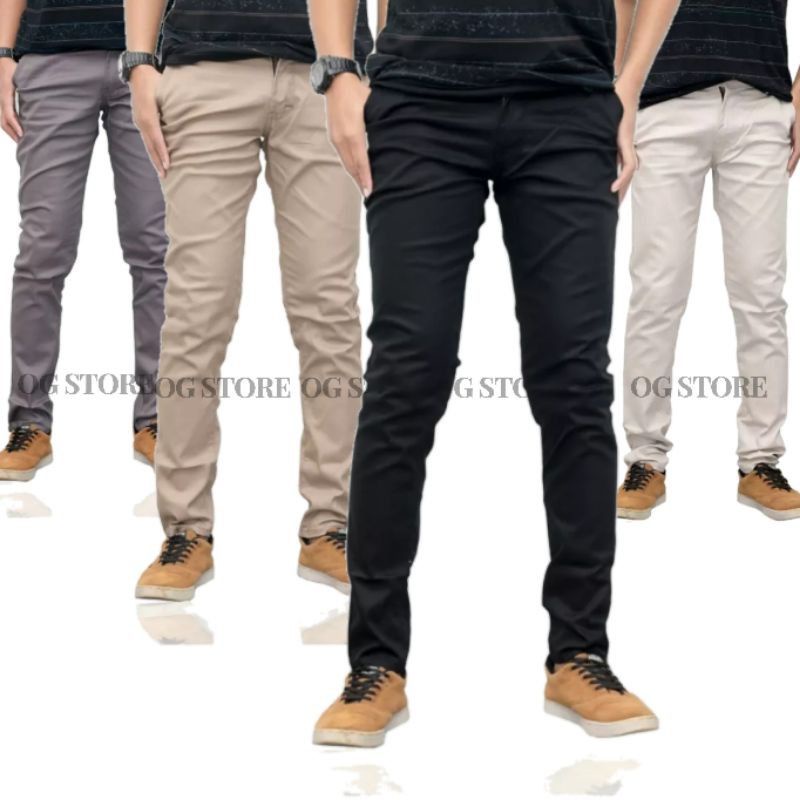 CELANA PRIA CHINO Slim fit Panjang Pria Kerja kantor Santai Liburan Cowok Original Fifteen Denim