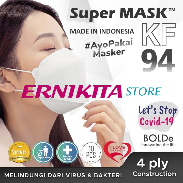 BOLDe Super Mask KF 94 4 ply izin Depkes - Korean Mask - Masker Medis 3D