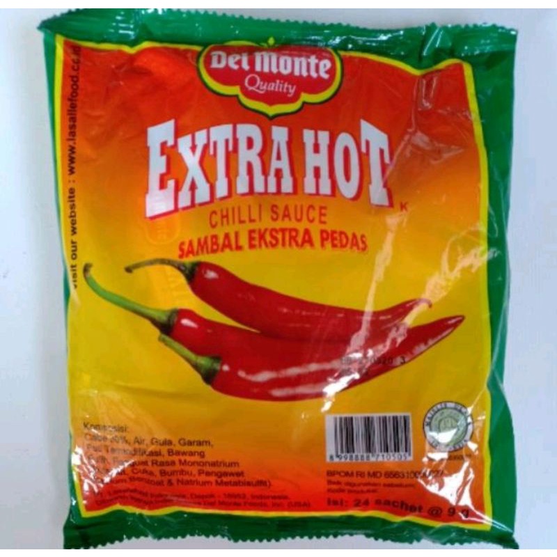 

DelMonte saus sambal extra pedas sachet isi 24X9gr