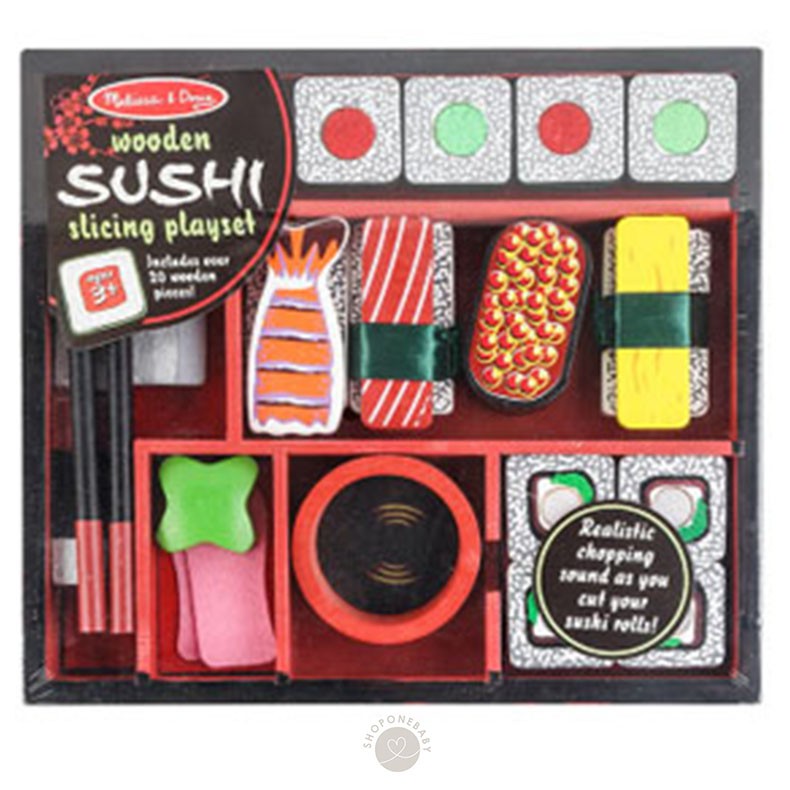 JKT Melissa & Doug Sushi Slicing Playset Pretend Play Wooden Toys Mainan Edukasi Potong Kayu Anak