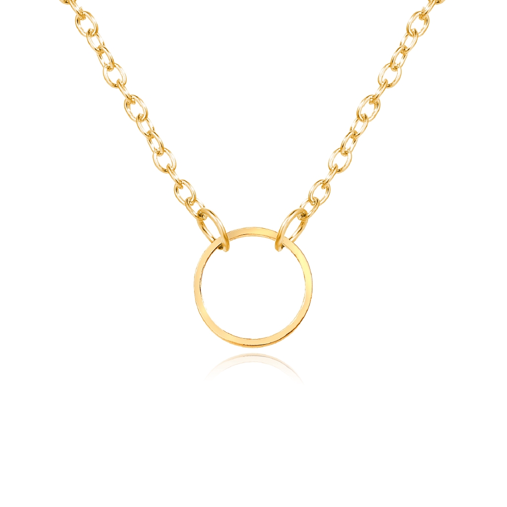 YEEZII Kalung Rantai Dengan Liontin Gaya Retro Korea Warna Emas/Silver Untuk Wanita