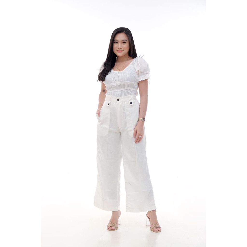 Kulot Linen Import Highwaist - Cullote Pants | Celana Kulot Wanita