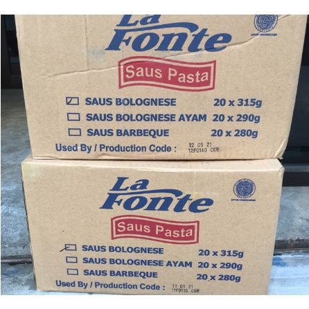 

Saus bolognese la fonte 20 x 315g dus / Saus Pasta bolognese lafonte